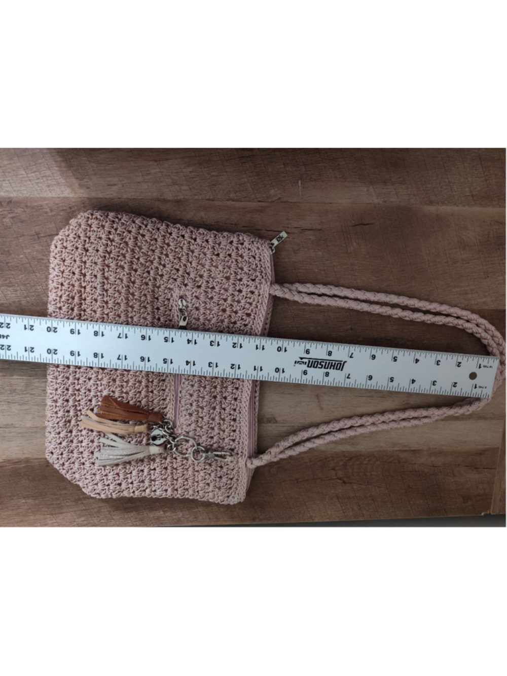 Women's The Sak Crochet Shoulder Bag One Size Pink Brown - Picture 11 of 13